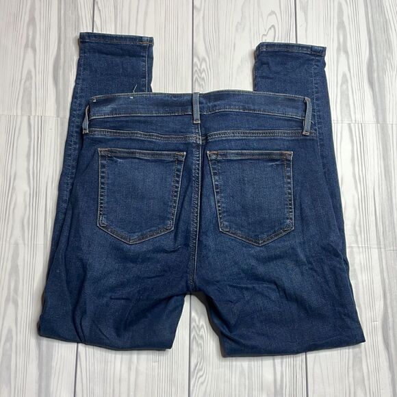 Loft Mid rise modern Skinny Crop Jeans Size 28 / 6 medium blue - Picture 7 of 9